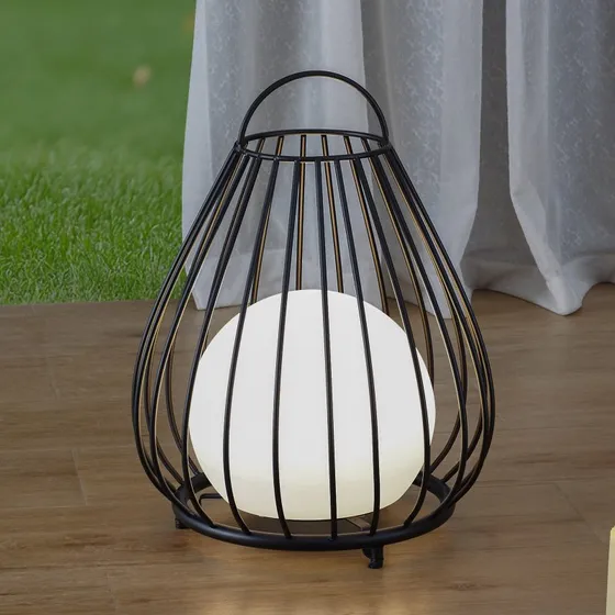 Lindby Kelda LED Zonne-energie Lamp - Zwart - 38cm - Dimbaar