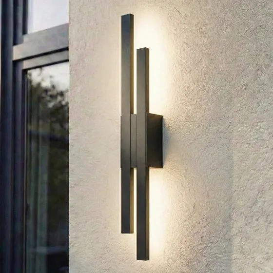 Lindby Sakari LED Buitenwandlamp - Zwart Aluminium - 59 cm