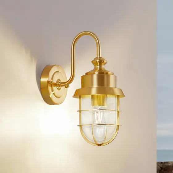 Lindby Adalie Buitenwandlamp - Messing - Roestvrij Staal