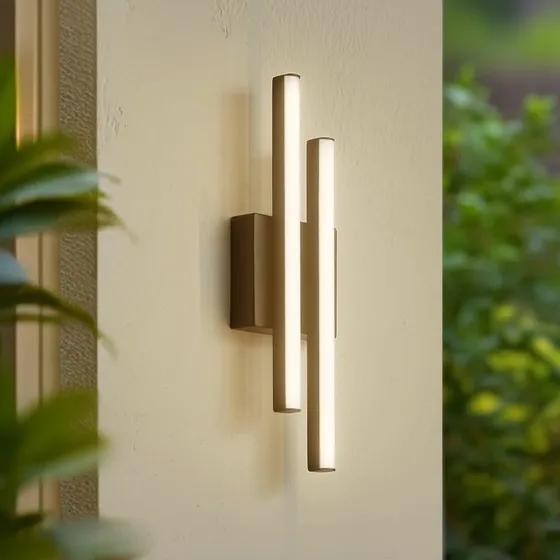 Lindby Abelia LED Buitenwandlamp - Zwart - Aluminium