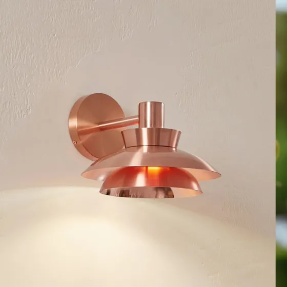 Lucande Thais Buitenwandlamp - Koper & Roestvrij Staal