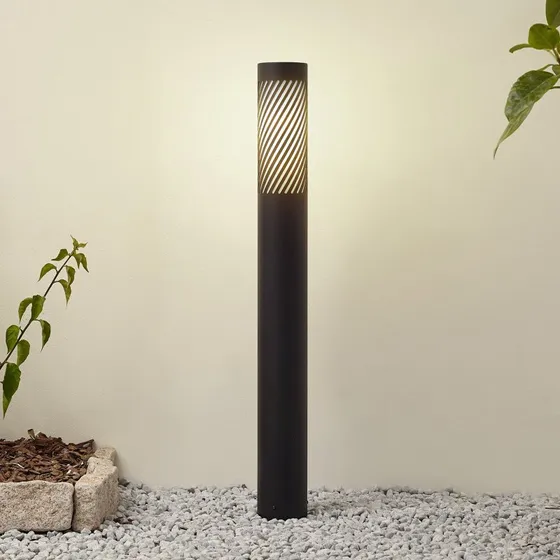 Lindby Lurinda Tuinpadverlichting - Zwart - Aluminium - Ø 10,5 cm