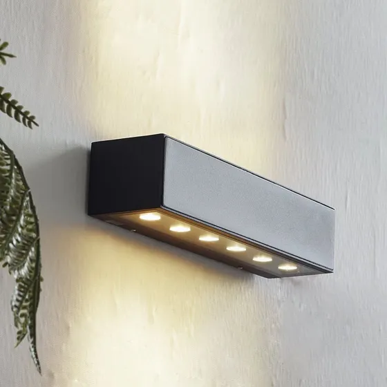 Lucande Selim LED Buitenwandlamp - Zwart - 30 cm