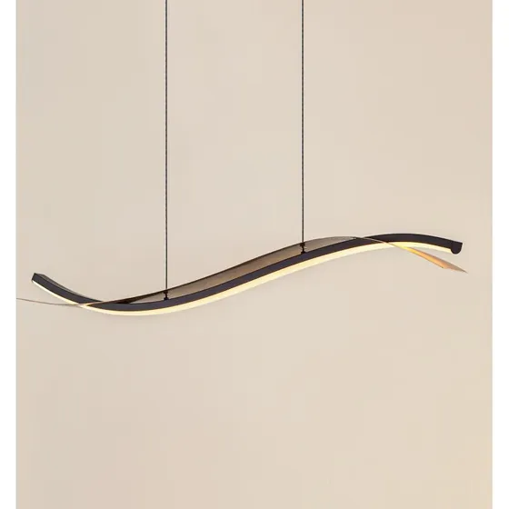 Lucande Alevia LED hanglamp - Zwart/Goud - Dimbaar & CCT