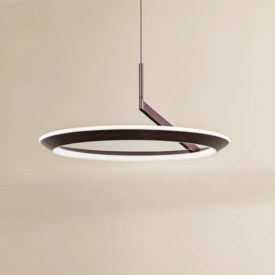 Lucande Eldra LED hanglamp, Ø 55 cm, CCT, koffiebruin