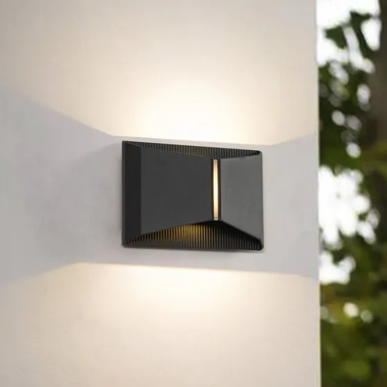 Lindby Anlira LED buiten wandlamp, zwart, Up & Down, IP65