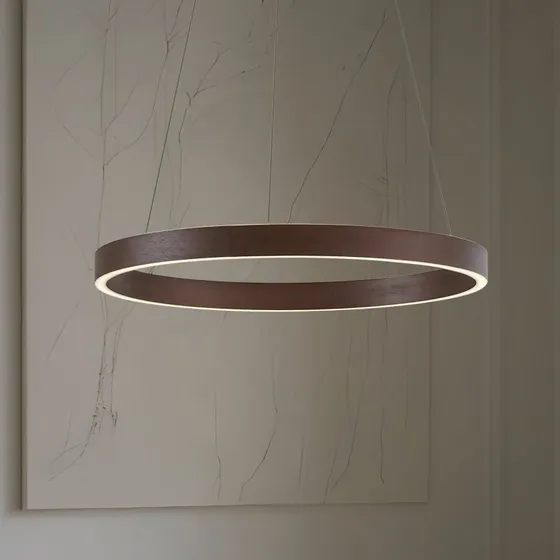 Lucande LED hanglamp Yonam, Ø 60 cm, Bruin, CCT