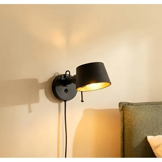 Lucande wandlamp Silka, 14 cm, zwart-goud, flexibel