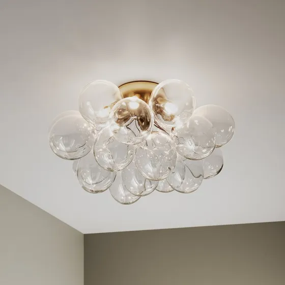 By Rydéns Gross Plafondlamp Ø50 - Messing/Helder Glas