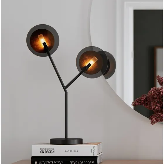 Rydéns Turno Tafellamp - Mat Zwart/Goud - 59 cm