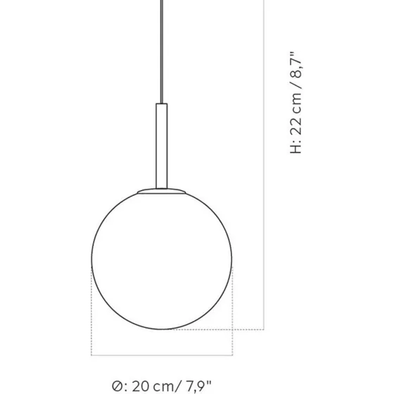 Audo Copenhagen TR Bulb LED hanglamp - Messing/Wit/Opaalglas