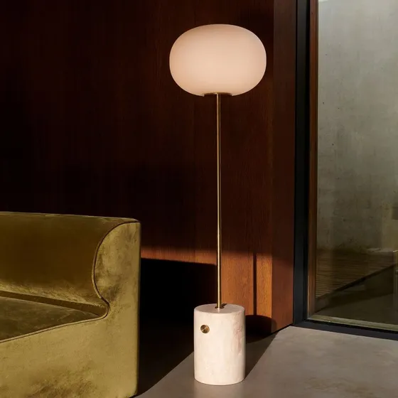 Audo Copenhagen JWDA vloerlamp - Travertijn & Messing - 150 cm