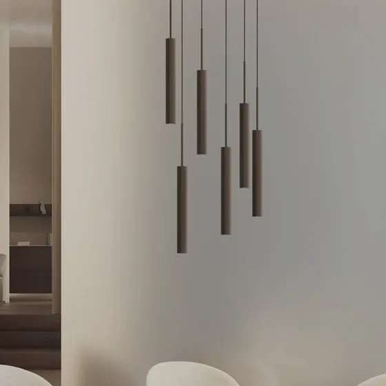 Audo Copenhagen Tubulaire hanglamp, 6-lampen, brons, aluminium