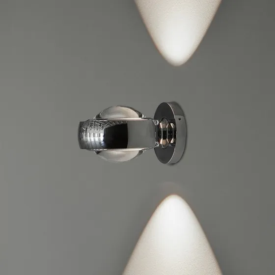 LOOM DESIGN Optic LED wandlamp - Chroom - Ø 12 cm