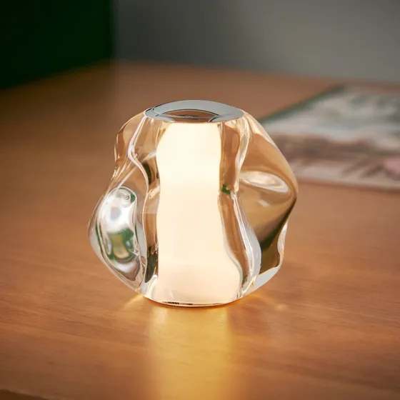 LOOM DESIGN Ice Ball LED tafellamp - Chroom - Dimbaar