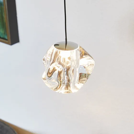 Loom Design Hanglamp Ice Ball, Chroom/Helder, Ø 10,5 cm