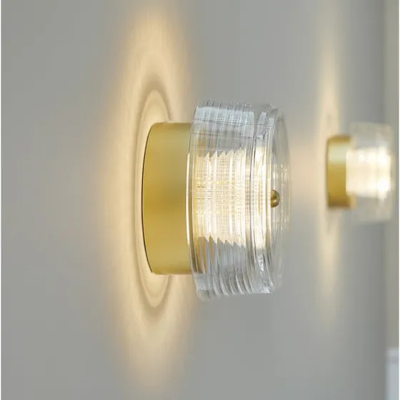 LOOM DESIGN Glow LED wandlamp - Mat Goud & Acryl - Ø 16 cm