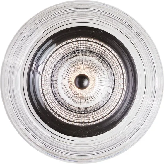 LOOM DESIGN Glow LED wandlamp - Matzwart & Transparant Acryl - Ø 16 cm