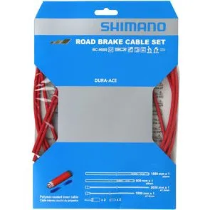 Shimano BC-9000 Polymeer Remkabelset Rood (Voor/Achter)