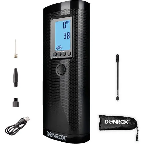 Donrox Ride A922 Elektrische Fietspomp, USB-C Oplaadbaar, Digitale Drukmeting