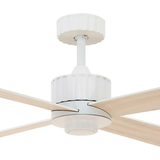 Beacon Newport Plafondventilator met LED-licht, Wit/Eiken, 54cm