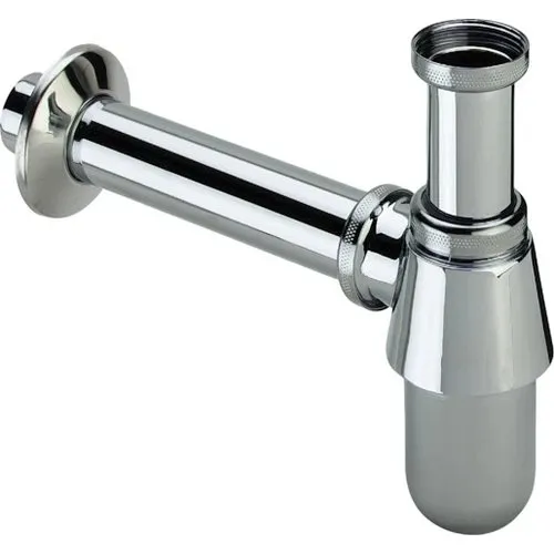 Viega bekersifon 5753 chroom 50 mm, met muurbuis en rozet