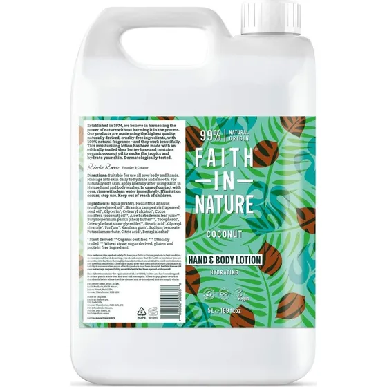 Faith in Nature Kokos Hand- en Lichaamslotion 5L Navulverpakking