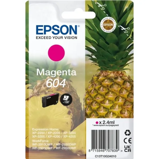 Epson 604 T10G34 Inktcartridge - Rood