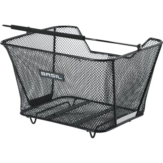 Basil Lesto WSL achterop mand  vast staal, zwart