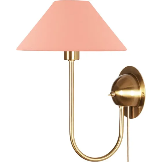 Globen Lighting Iris Wandlamp Blush - Messing & Roze Katoen