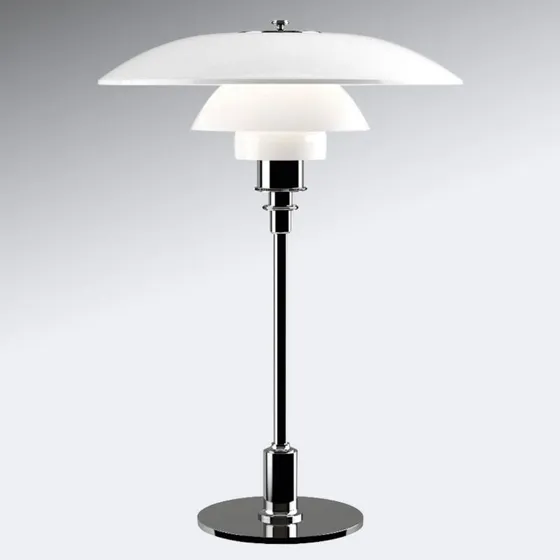 Louis Poulsen PH 3½-2½ Tafellamp - Chroom/Opaalglas - 47 cm
