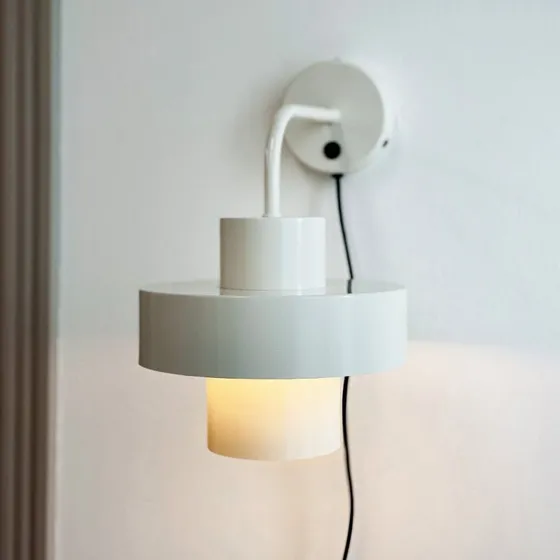 Dyberg Larsen Stoke Wandlamp - Putty Wit - Metaal