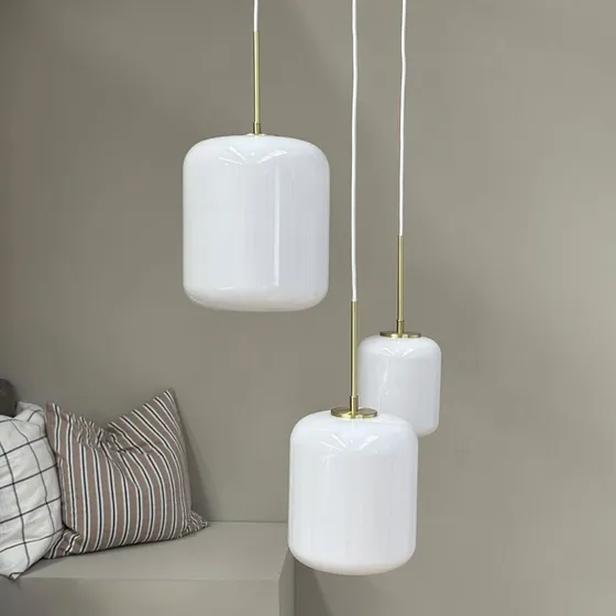 Dyberg Larsen Silvia 25 Hanglamp - Opaalglas & Messing