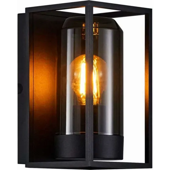 Nordlux Griffin Buitenwandlamp - Zwart met Smoke Venster