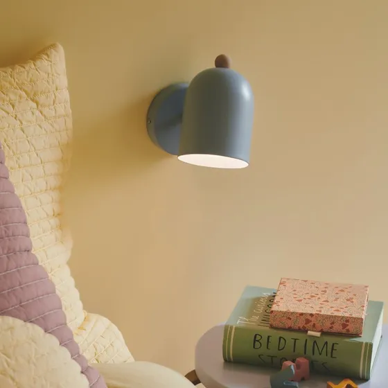 Nordlux Gaston Wandlamp Blauw - Metaal & Hout
