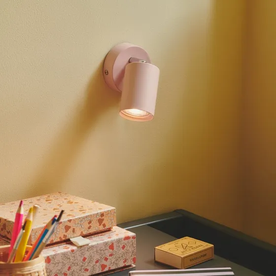 Nordlux Explore Wandlamp Dusty Pink - Met Stekker & GU10