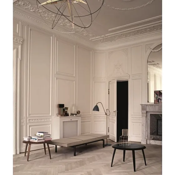 GUBI Bestlite BL3 Vloerlamp Ø21 - Geel Messing/Mat Wit