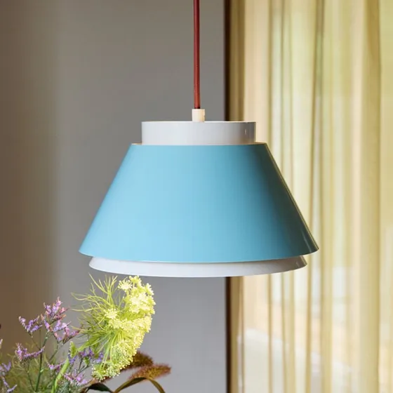 Hübsch Remi Hanglamp blauw/beige Ø 25 cm