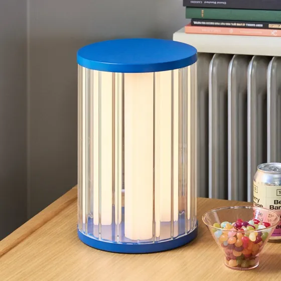 Hübsch LED tafellamp Aru, blauw/transparant, 30 cm