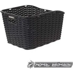 Basil Weave WP kunststof fietsmand zwart (achterop)