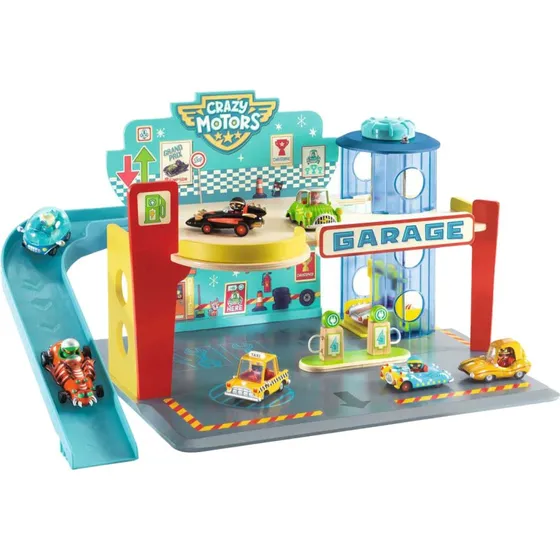 Djeco Crazy Motors Houten Garage Speelgoed