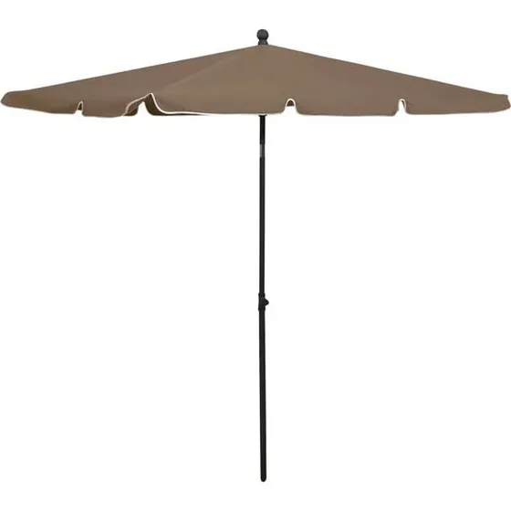 vidaXL Parasol met paal 210x140 cm taupe