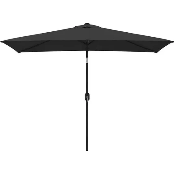 vidaXL Parasol 300x200 cm zwart met metalen paal