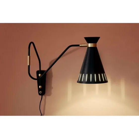 Warm Nordic Cone wandlamp Black Noir - Zwart - 63 cm