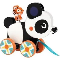 Djeco Houten Trekdier Panda Billie, 19 x 8 x 18 cm