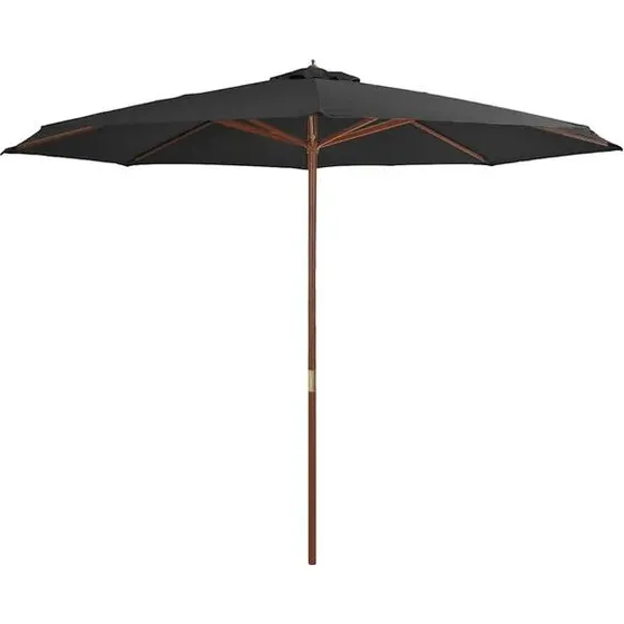 Parasol met houten paal 350 cm antraciet