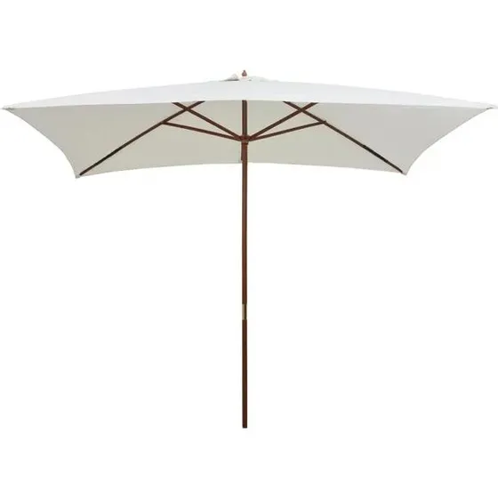 Parasol met houten paal 200x300 cm crmewit