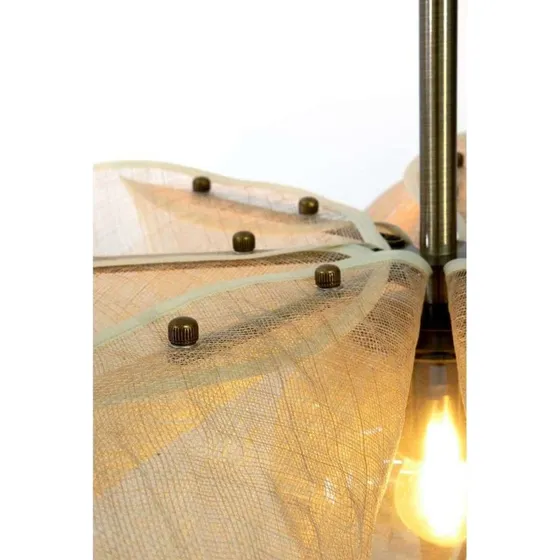 Markslöjd Styrka hanglamp, Ø 75 cm, messing/beige, bananenvezel