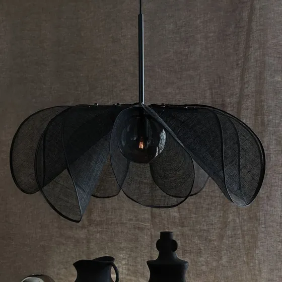 Markslöjd Styrka Hanglamp Ø75 - Zwart/Smoke - Bananenvezel