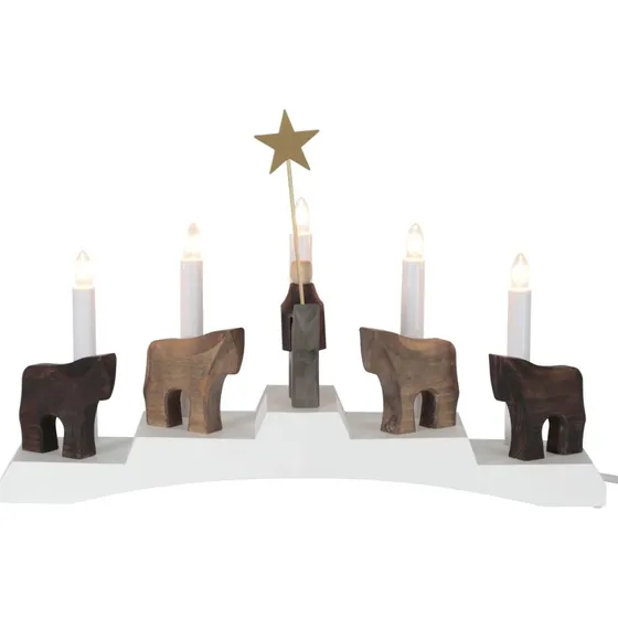 Star Trading Staffans fålar Adventskandelaar - Bruin/Wit